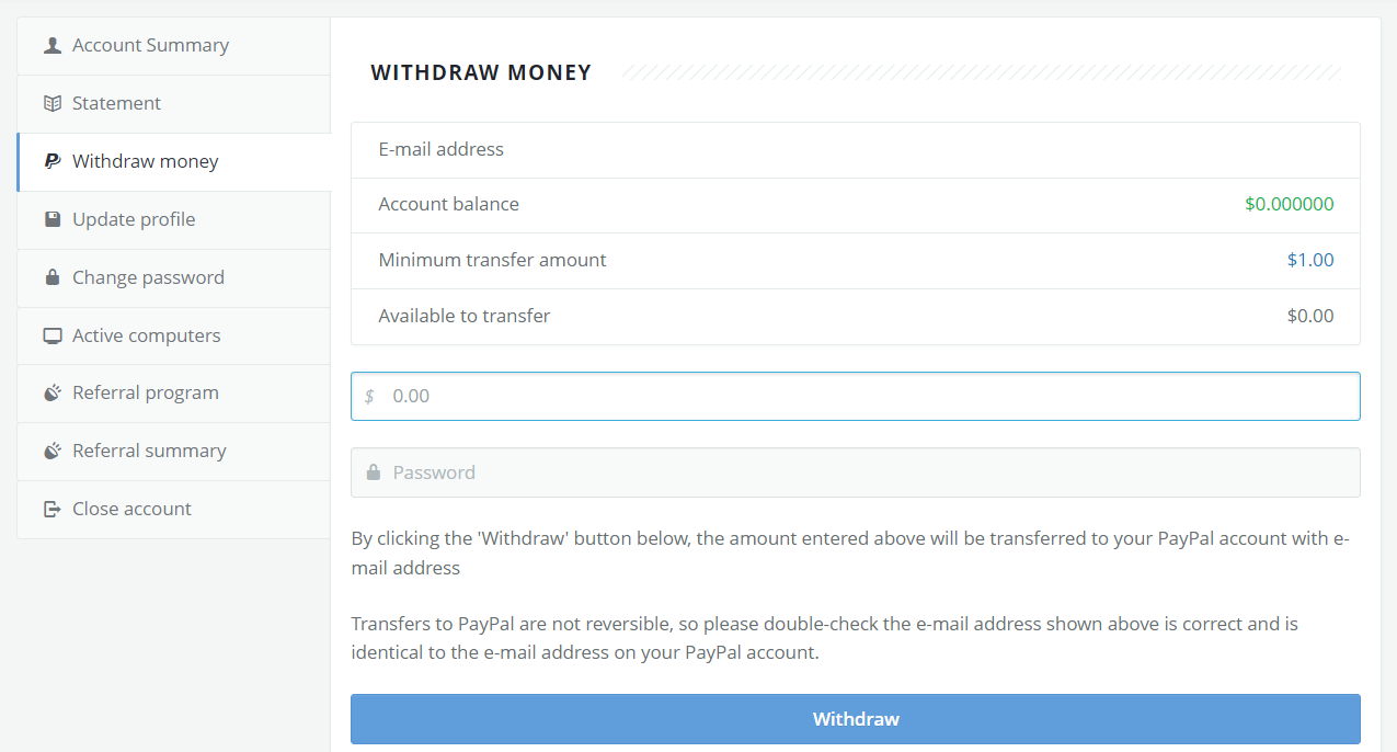 Revisão LoadTeam: Tutorial de Renda Passiva 5 LoadTeam withdraw